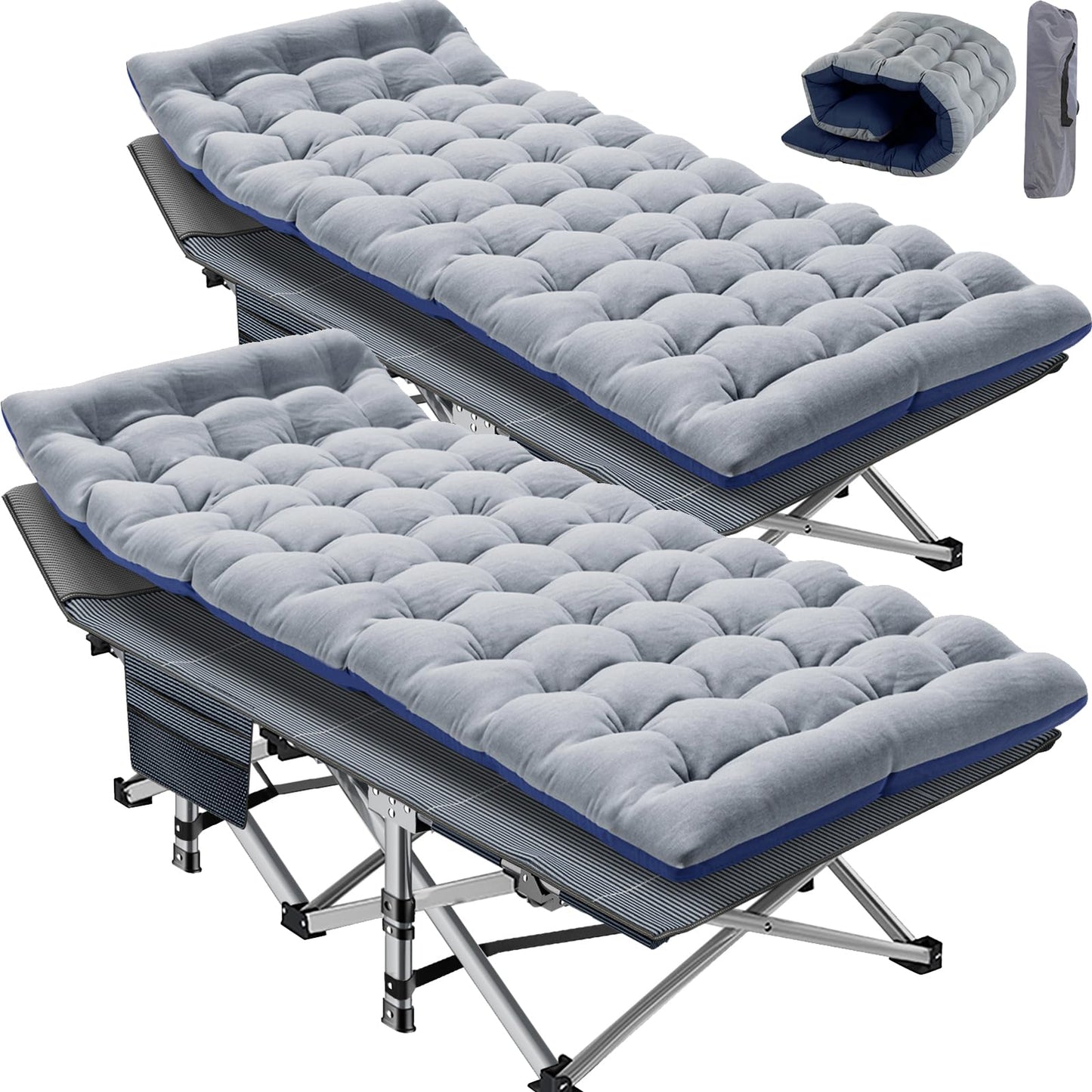 Padded Folding Camping Cot with Carry Bag for Travel