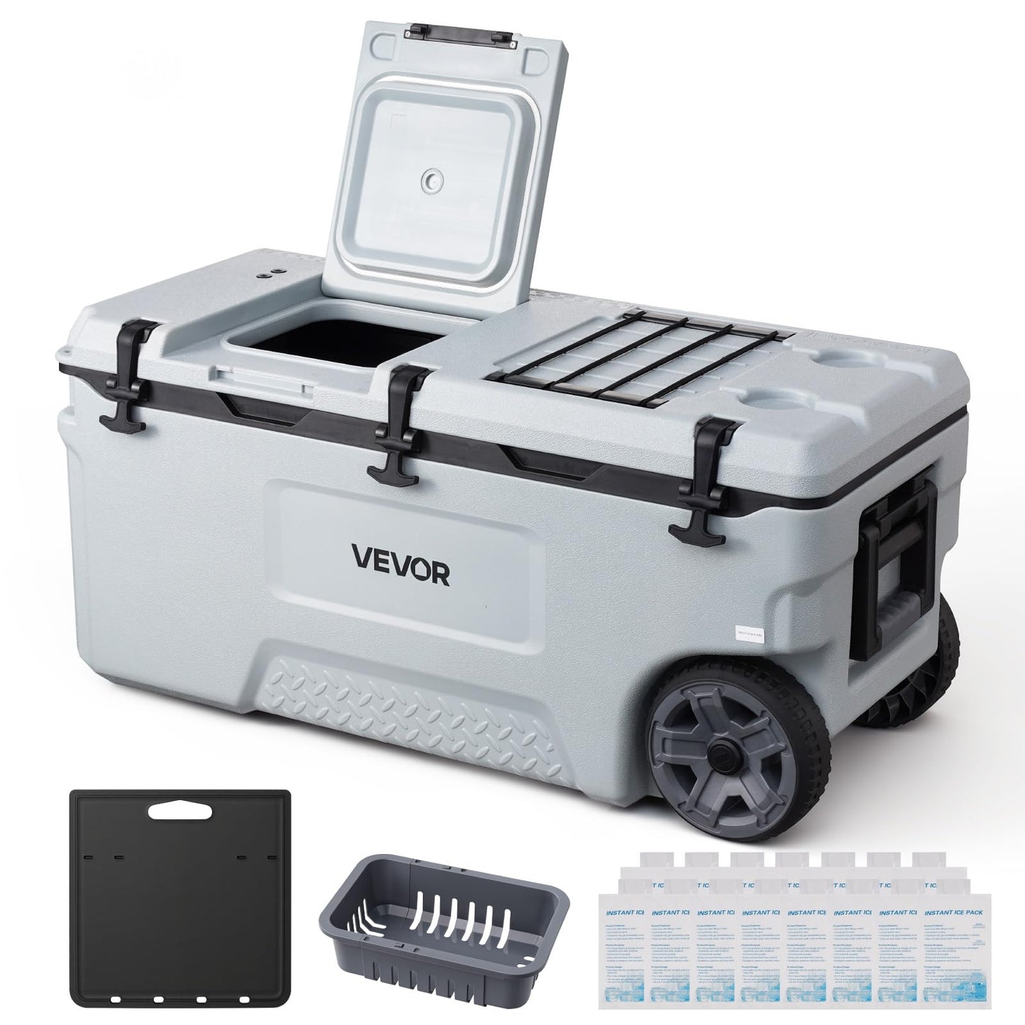 Portable Hard Cooler with Ice Retention and Carry Strap