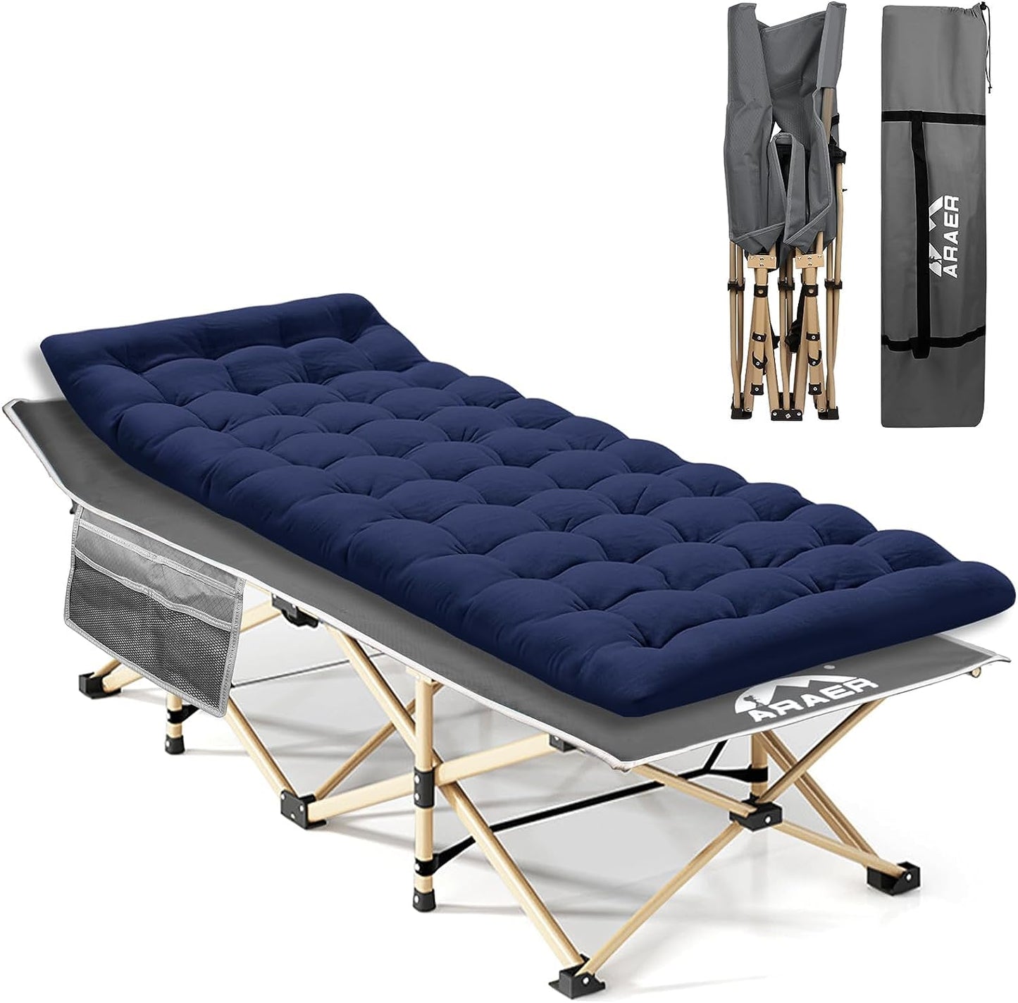 450LBS Heavy Duty Folding Camping Cot with Carry Bag