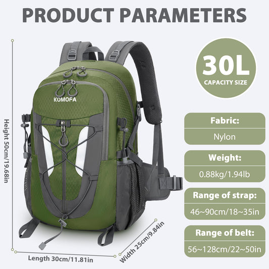 30L Lightweight Hiking Backpack for Camping & Travel