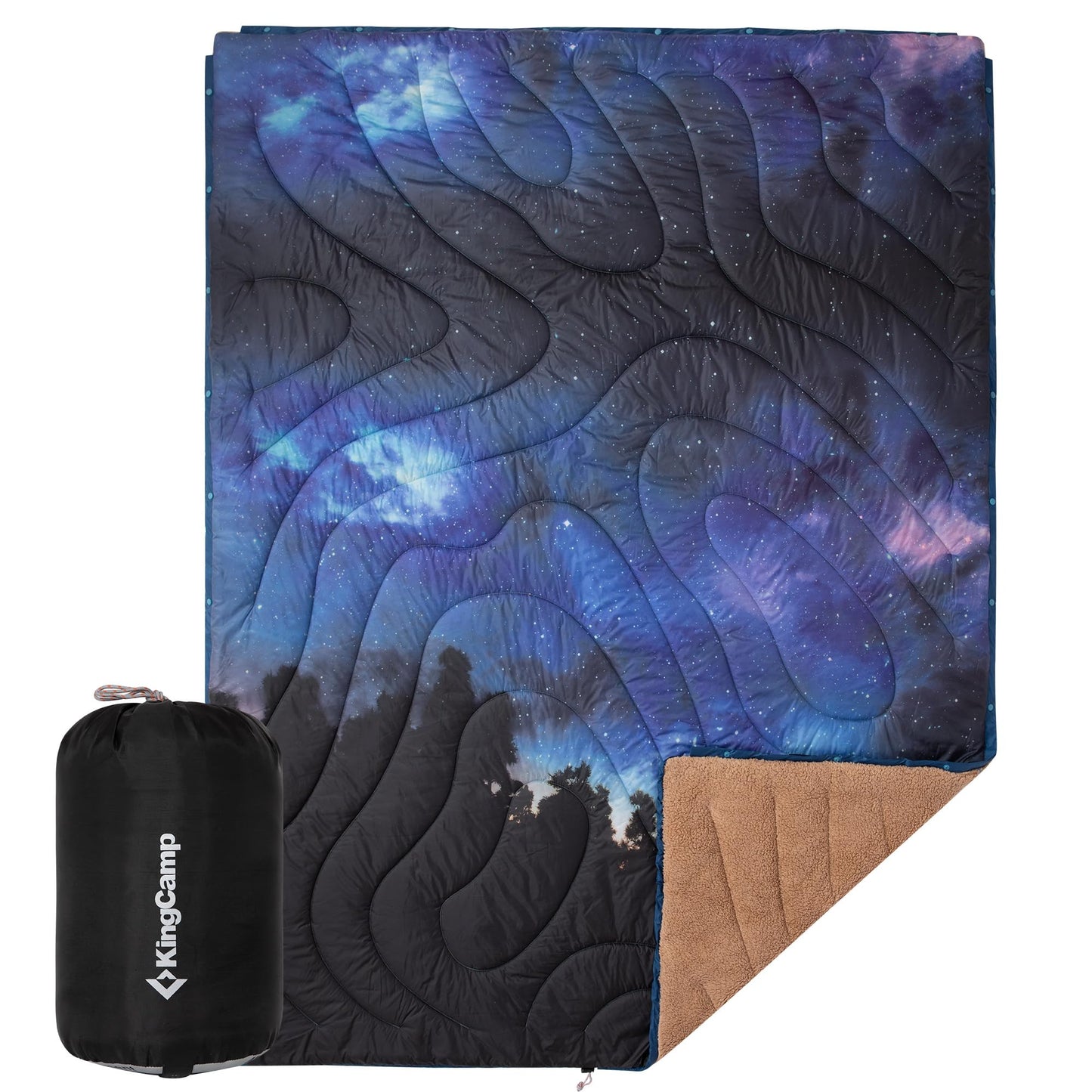 KingCamp Puffy Printed Warm Camping Quilt with Snap Button