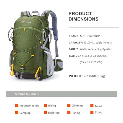 20-40L Lightweight Hiking Backpack with Rain Cover