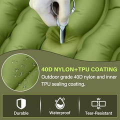 Ultralight Inflatable Sleeping Pad with Pillow and Foot Pump