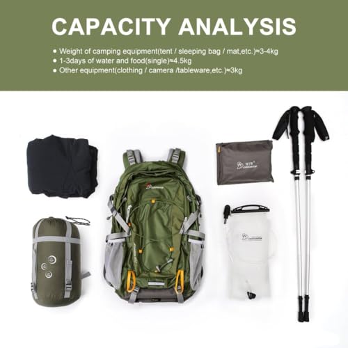 20-40L Lightweight Hiking Backpack with Rain Cover