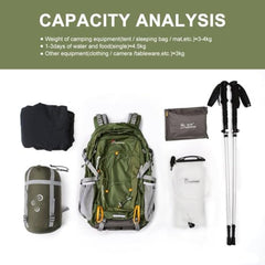 20-40L Lightweight Hiking Backpack with Rain Cover