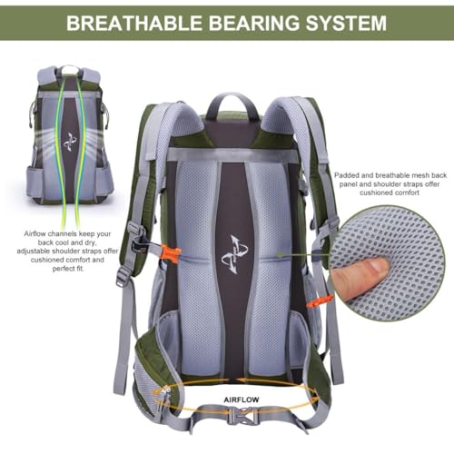 20-40L Lightweight Hiking Backpack with Rain Cover