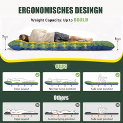 4-Inch Self-Inflating 2-Person Sleeping Pad with Pillow