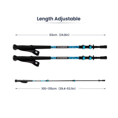 Carbon Fiber Adjustable Trekking Poles for Hiking & Backpacking