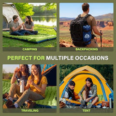 Ultralight Inflatable Sleeping Pad with Pillow and Foot Pump