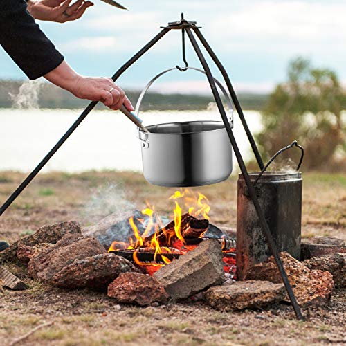 8-Piece Stainless Steel Camping Cookware Set with Carry Bag