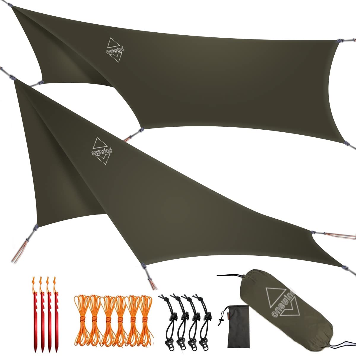 Ultralight Waterproof Hammock Rain Fly Tarp with Doors