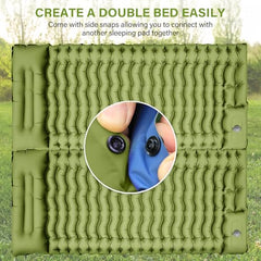Ultralight Inflatable Sleeping Pad with Pillow and Foot Pump