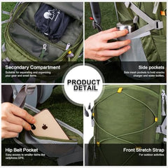 20-40L Lightweight Hiking Backpack with Rain Cover