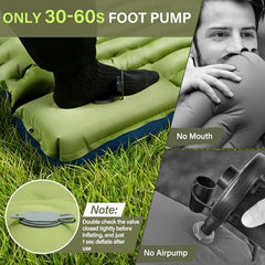 Ultralight Inflatable Sleeping Pad with Pillow and Foot Pump
