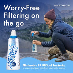 1L Ultralight Collapsible Water Filter Bottle for Hiking