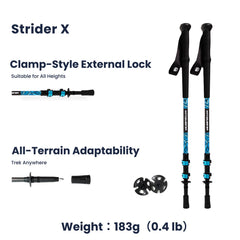 Carbon Fiber Adjustable Trekking Poles for Hiking & Backpacking