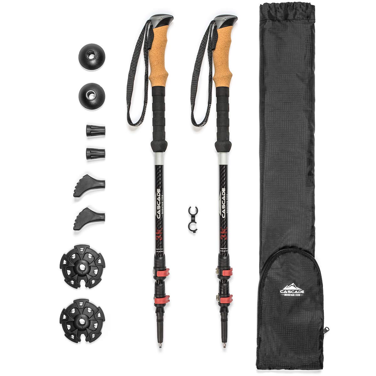 Carbon Fiber Trekking Poles with Quick Adjustable Locks