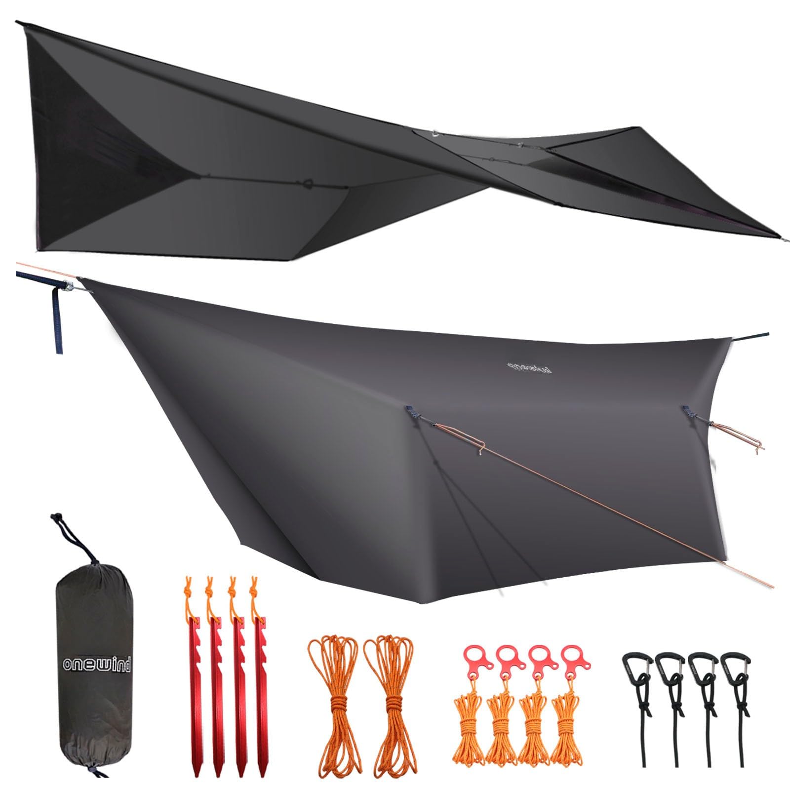 Ultralight Waterproof Hammock Rain Fly Tarp with Doors