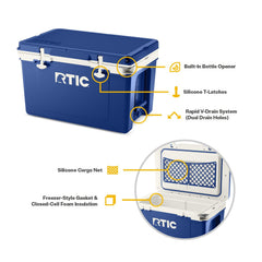 52 Quart Lightweight Hard Cooler for Camping & Outdoor Trips