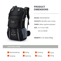 40L Lightweight Hiking Backpack for Camping & Backpacking