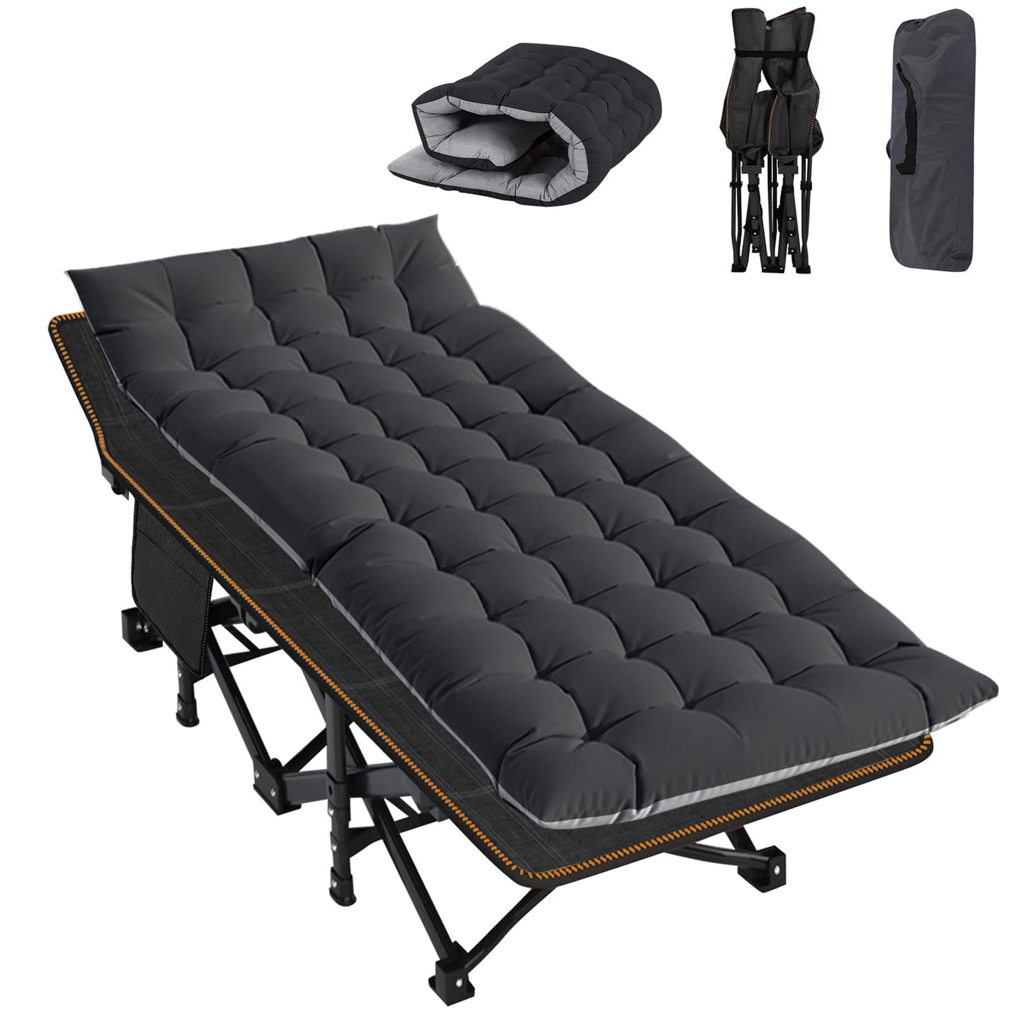 ABORON Folding Camping Cot W/Mat for Adults