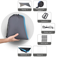 Single/Double Camping Hammock with Rain Fly and Bug Net