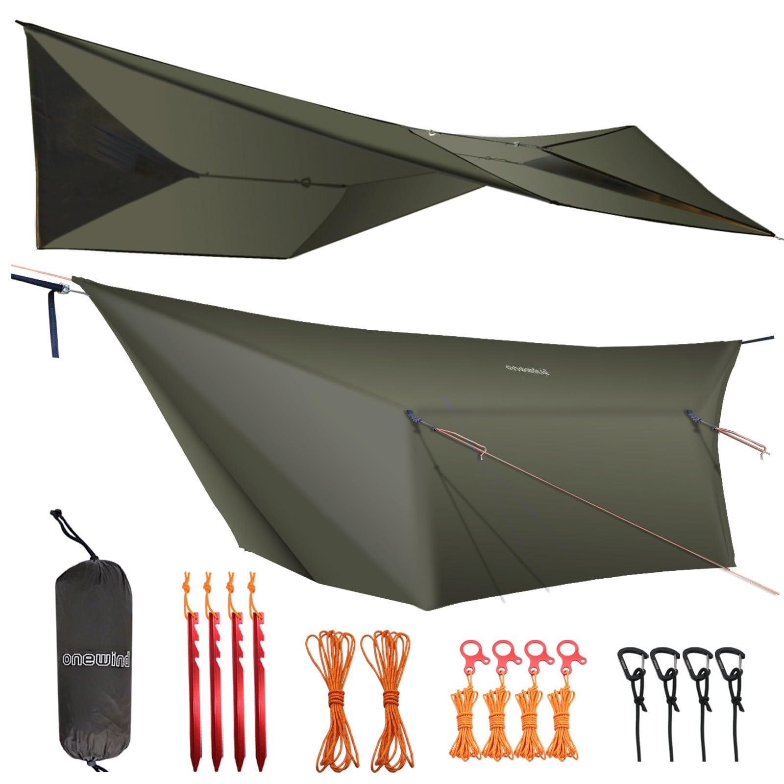 Ultralight Waterproof Hammock Rain Fly Tarp with Doors