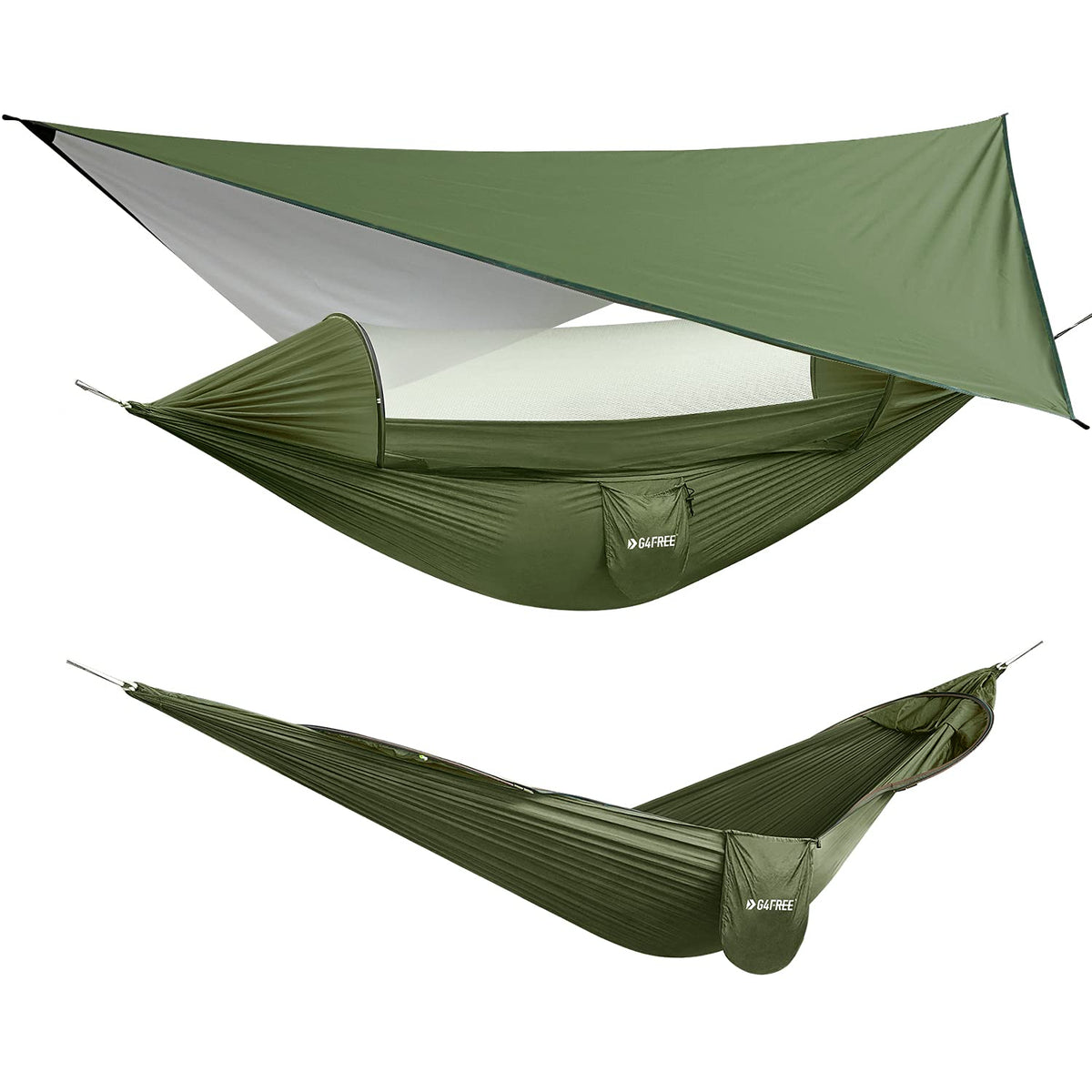 2-Person Camping Hammock with Bug Net and Rain Fly Tarp
