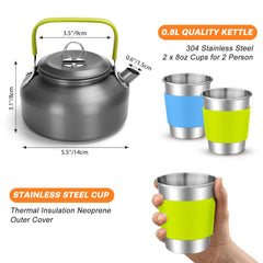 16-Piece Camping Cookware Set with Folding Stove and Utensils