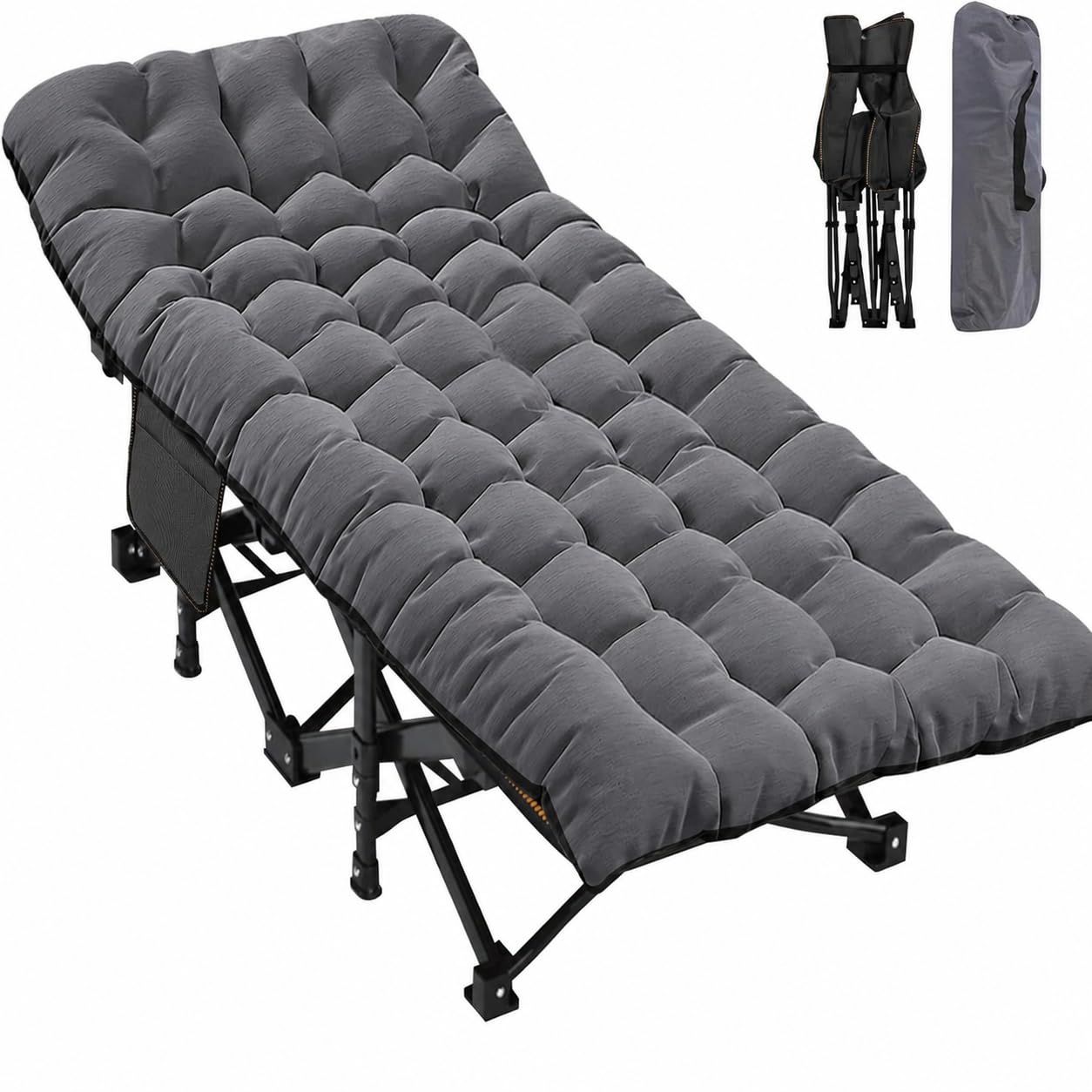 ABORON Folding Camping Cot W/Mat for Adults
