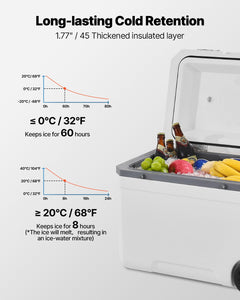 Portable Hard Cooler with Ice Retention and Carry Strap
