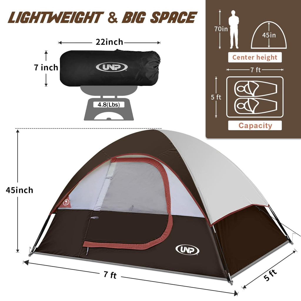 2-4 Person Waterproof Dome Camping Tent with Rainfly