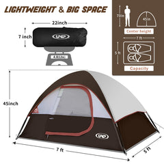 2-4 Person Waterproof Dome Camping Tent with Rainfly