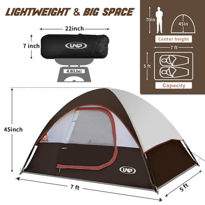 2-4 Person Waterproof Dome Camping Tent with Rainfly