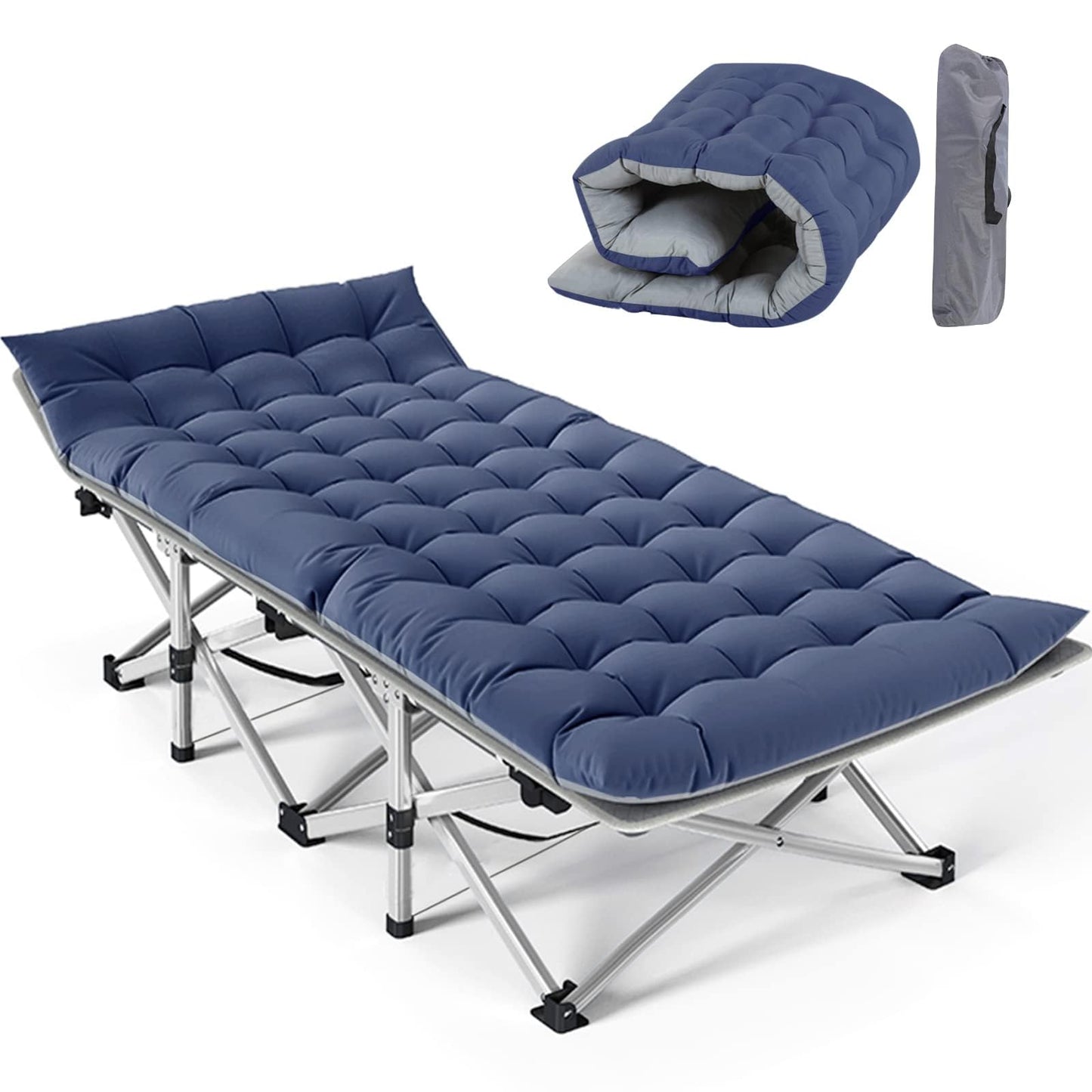 Padded Folding Camping Cot with Carry Bag for Travel