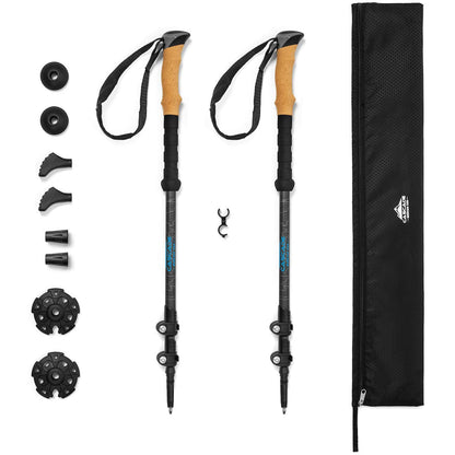 Carbon Fiber Trekking Poles with Quick Adjustable Locks