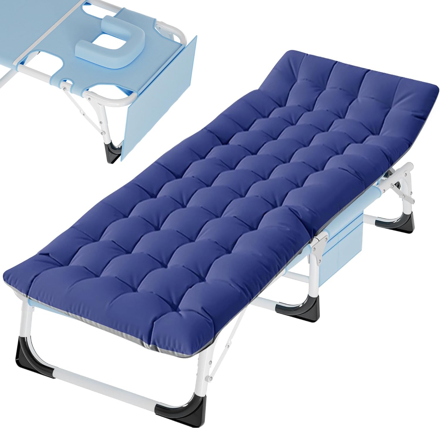 Padded Folding Camping Cot with Carry Bag for Travel