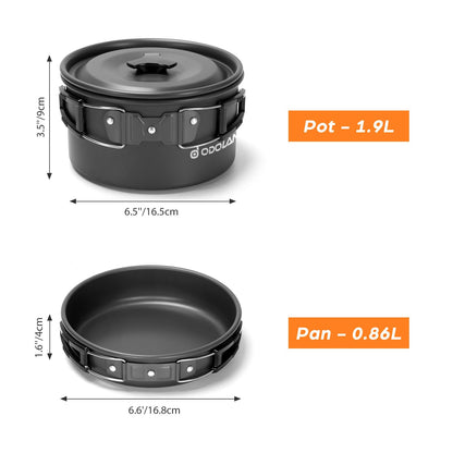 16-Piece Camping Cookware Set with Folding Stove and Utensils