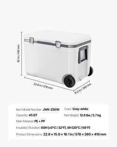 Portable Hard Cooler with Ice Retention and Carry Strap