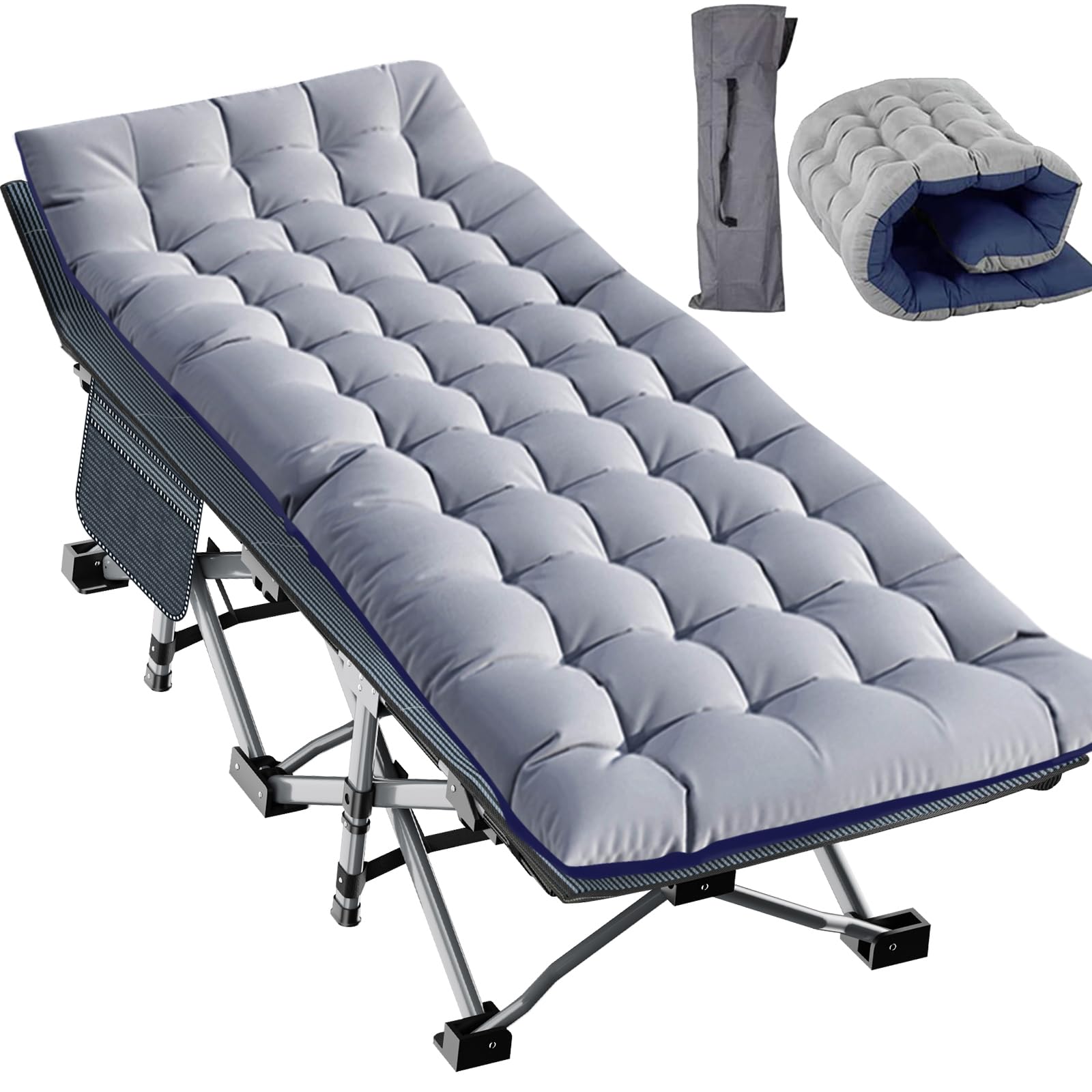 Padded Folding Camping Cot with Carry Bag for Travel