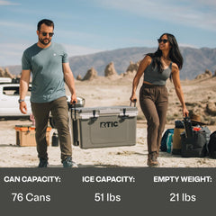 52 Quart Lightweight Hard Cooler for Camping & Outdoor Trips