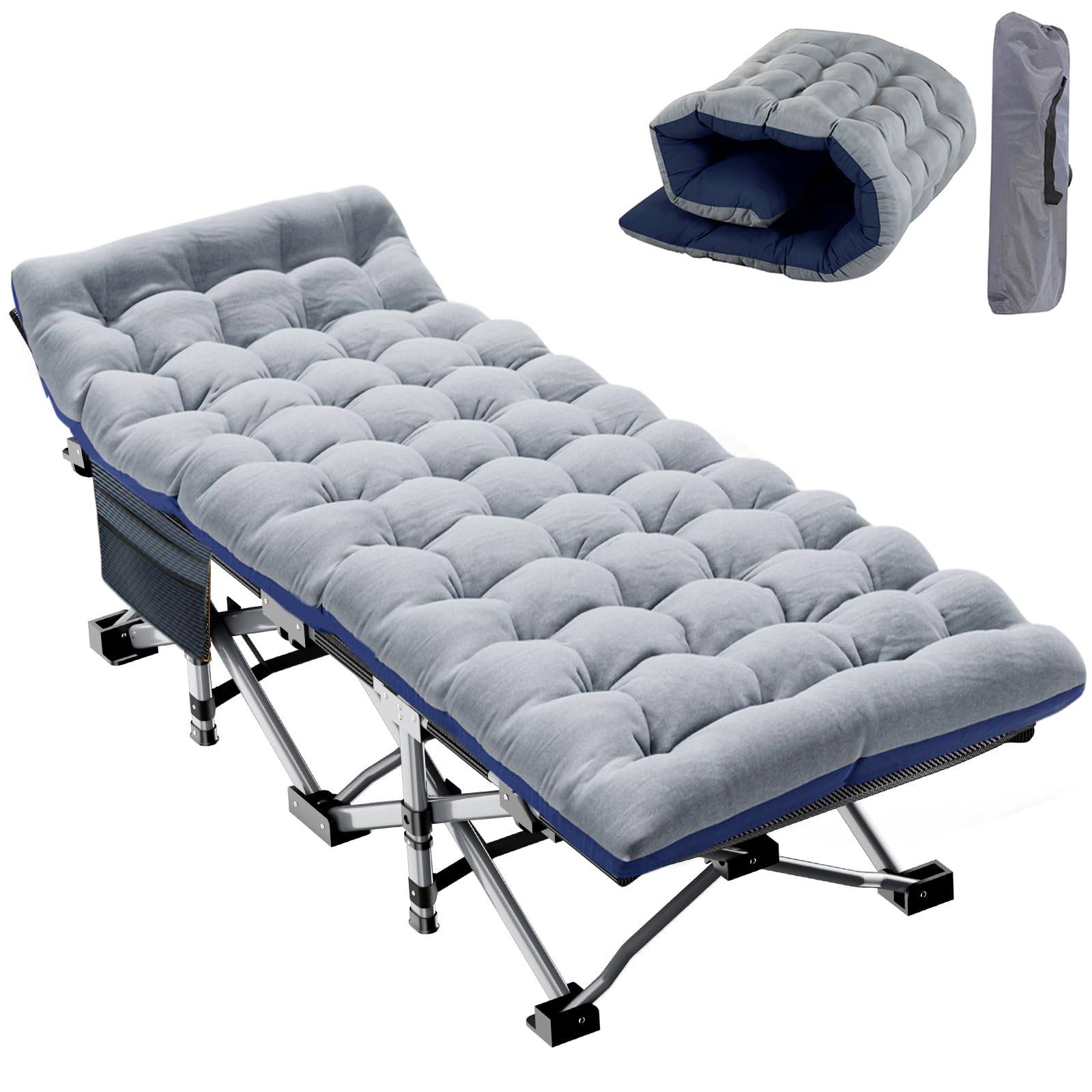 Padded Folding Camping Cot with Carry Bag for Travel