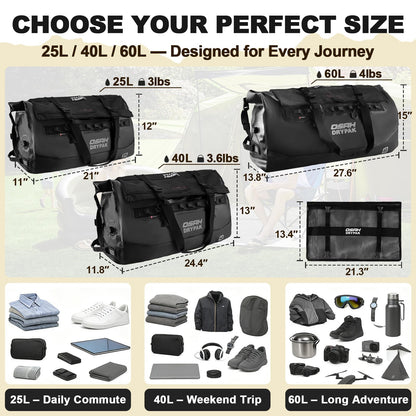Waterproof Roll-Top Dry Duffel Bag for Outdoor Adventures