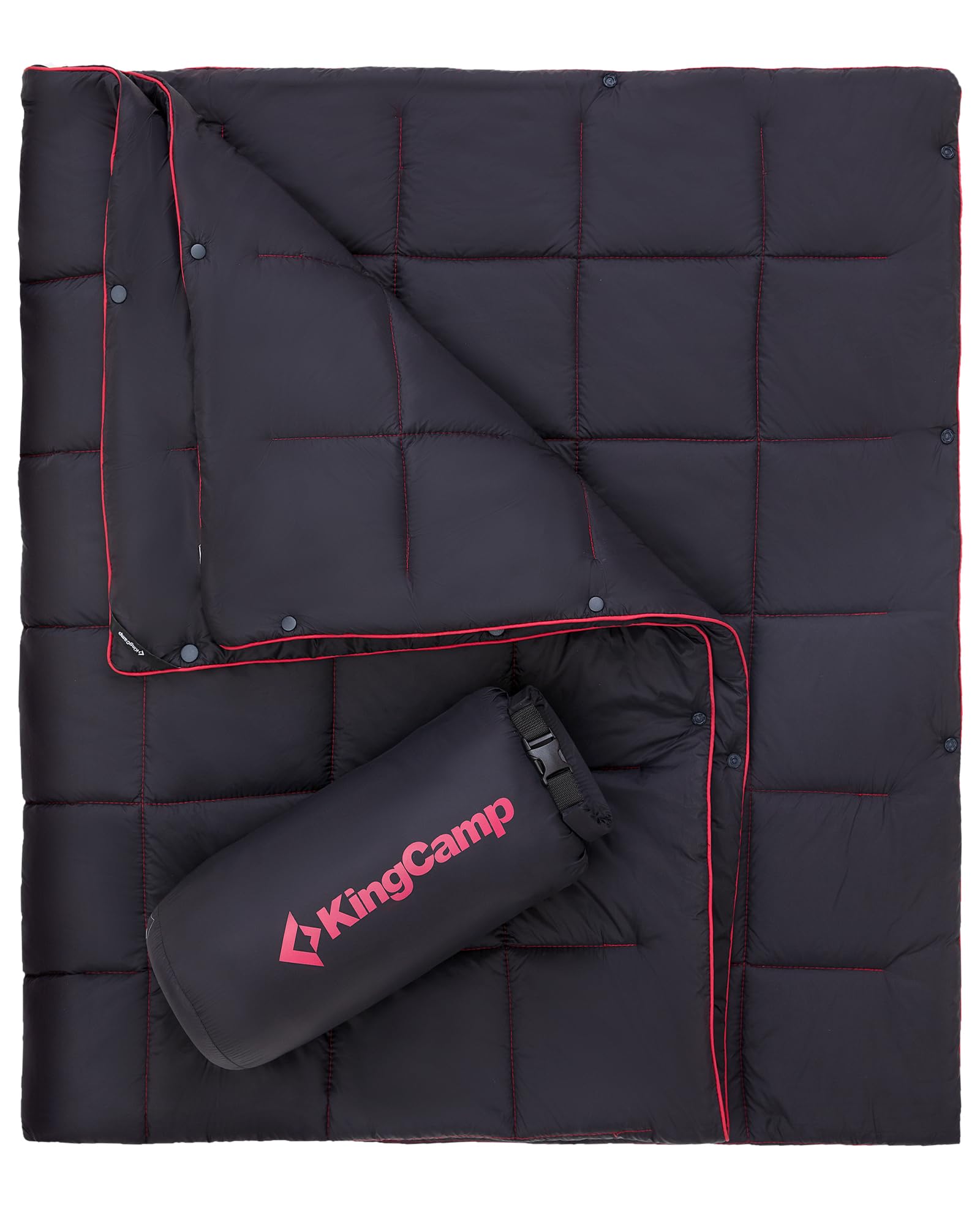 KingCamp Puffy Printed Warm Camping Quilt with Snap Button