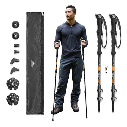 Lightweight Aluminum Trekking Poles with Extended Grip