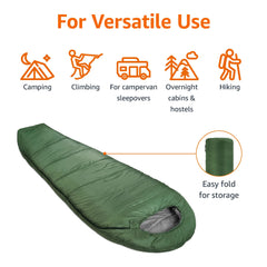 20°F Cold Weather Mummy Sleeping Bag with No-Snag Zipper