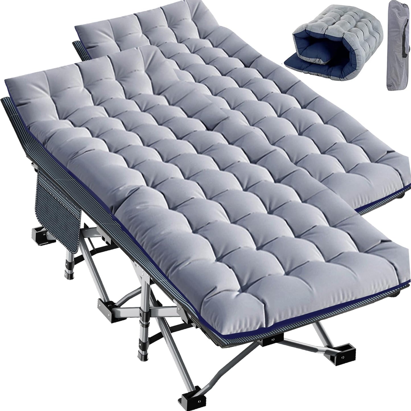 Padded Folding Camping Cot with Carry Bag for Travel