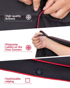 KingCamp Puffy Printed Warm Camping Quilt with Snap Button