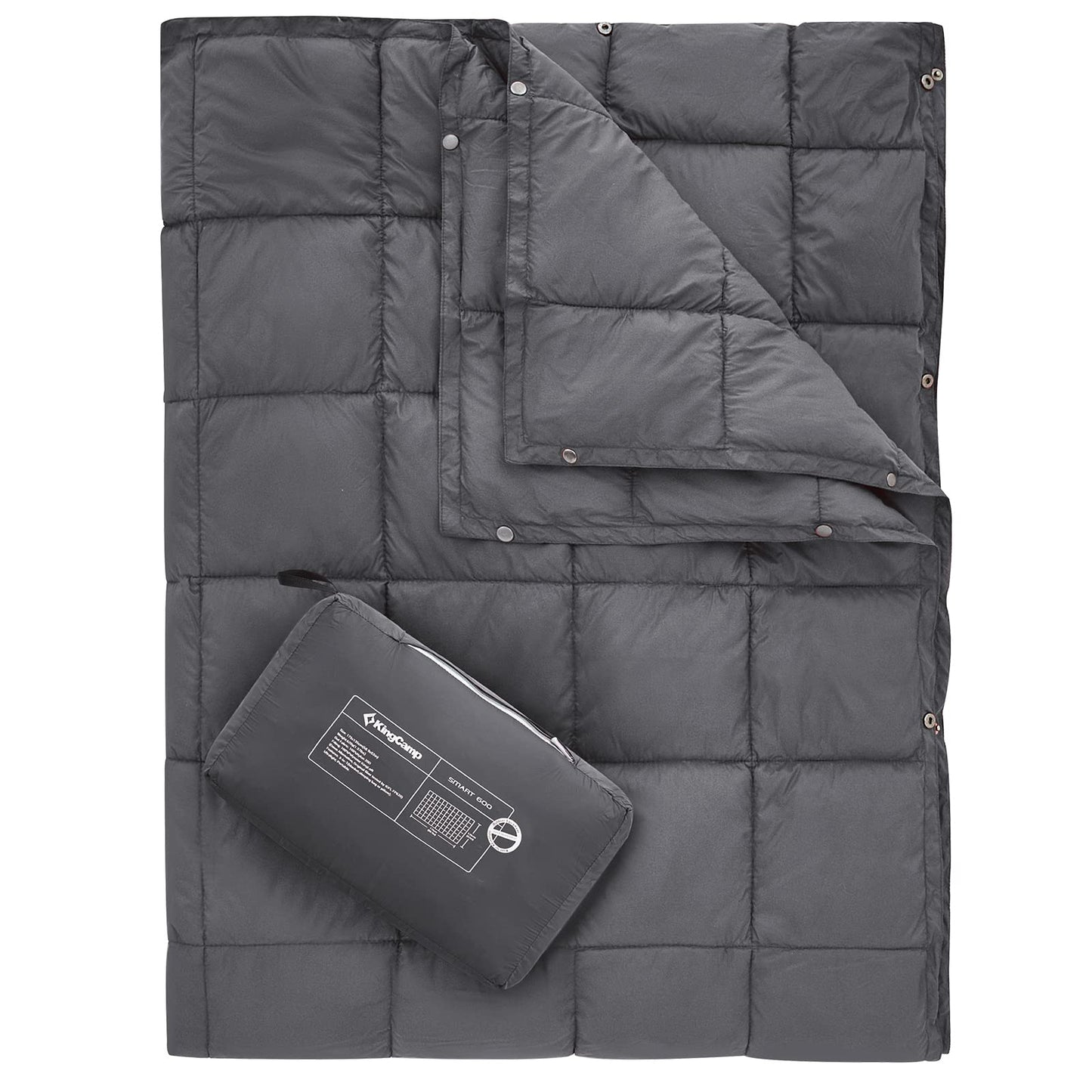 KingCamp Puffy Printed Warm Camping Quilt with Snap Button