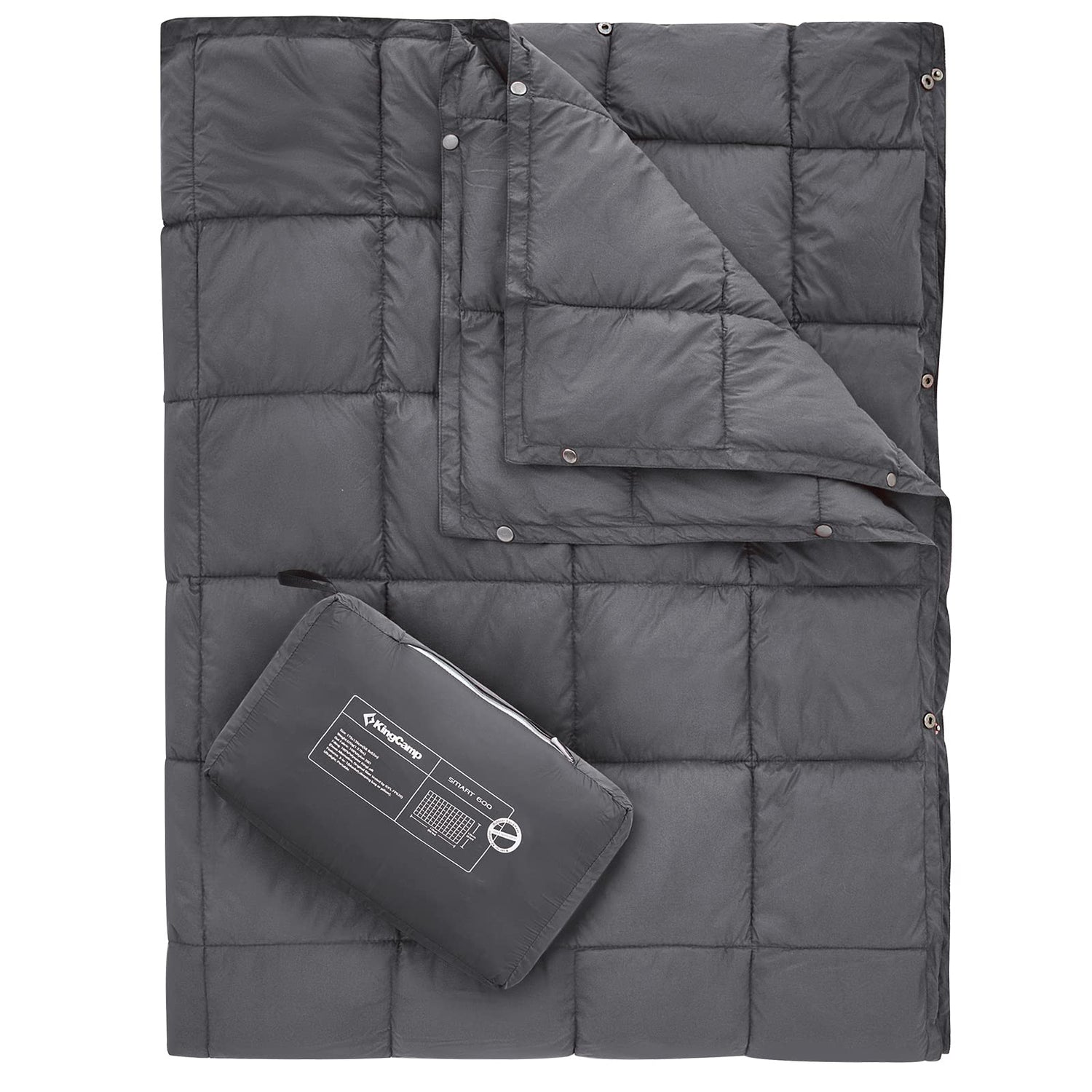 KingCamp Puffy Printed Warm Camping Quilt with Snap Button